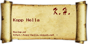 Kopp Hella névjegykártya